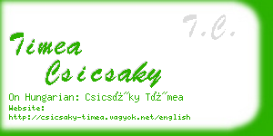 timea csicsaky business card